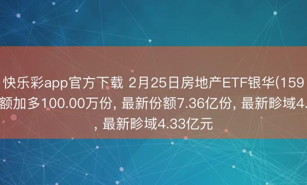 快乐彩app官方下载 2月25日房地产ETF银华(159768)份额加多100.00万份， 最新份额7.36亿份， 最新畛域4.33亿元